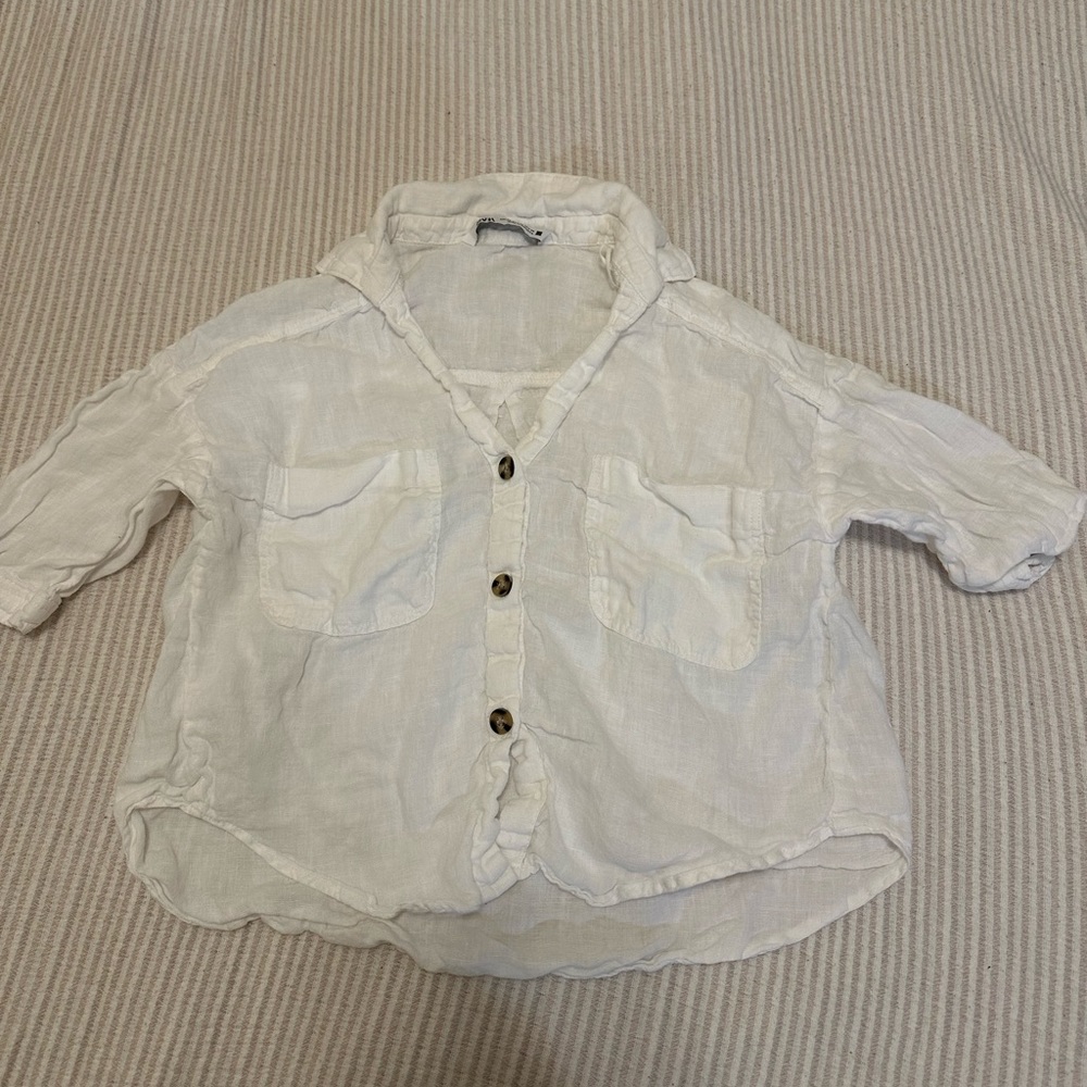 White Zara Button Down Shirt